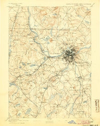Lowell Massachusetts Historical topographic map, 1:62500 scale, 15 X 15 Minute, Year 1893