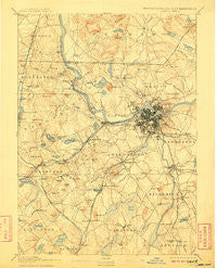 Lowell Massachusetts Historical topographic map, 1:62500 scale, 15 X 15 Minute, Year 1893