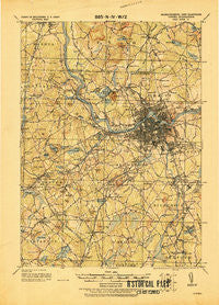 Lowell Massachusetts Historical topographic map, 1:62500 scale, 15 X 15 Minute, Year 1921
