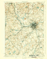Lowell Massachusetts Historical topographic map, 1:62500 scale, 15 X 15 Minute, Year 1935