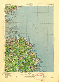 Lynn Massachusetts Historical topographic map, 1:25000 scale, 7.5 X 7.5 Minute, Year 1943