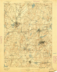 Marlboro Massachusetts Historical topographic map, 1:62500 scale, 15 X 15 Minute, Year 1889