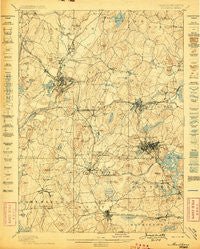 Marlboro Massachusetts Historical topographic map, 1:62500 scale, 15 X 15 Minute, Year 1898