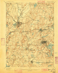 Marlboro Massachusetts Historical topographic map, 1:62500 scale, 15 X 15 Minute, Year 1898