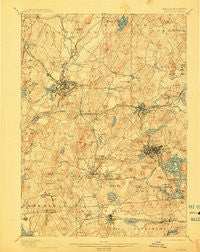 Marlboro Massachusetts Historical topographic map, 1:62500 scale, 15 X 15 Minute, Year 1898