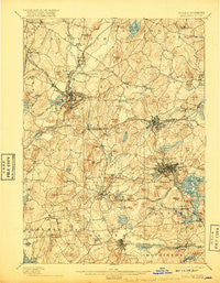 Marlboro Massachusetts Historical topographic map, 1:62500 scale, 15 X 15 Minute, Year 1898