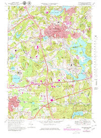 Marlborough Massachusetts Historical topographic map, 1:25000 scale, 7.5 X 7.5 Minute, Year 1969