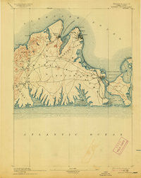 Marthas Vineyard Massachusetts Historical topographic map, 1:62500 scale, 15 X 15 Minute, Year 1894