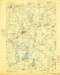 Middleboro Massachusetts Historical topographic map, 1:62500 scale, 15 X 15 Minute, Year 1888