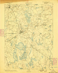 Middleboro Massachusetts Historical topographic map, 1:62500 scale, 15 X 15 Minute, Year 1893