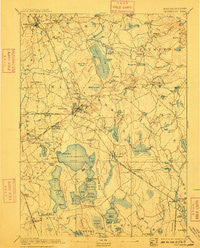 Middleboro Massachusetts Historical topographic map, 1:62500 scale, 15 X 15 Minute, Year 1893