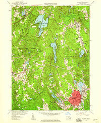 Milford Massachusetts Historical topographic map, 1:24000 scale, 7.5 X 7.5 Minute, Year 1953