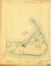 Nantucket Massachusetts Historical topographic map, 1:62500 scale, 15 X 15 Minute, Year 1889