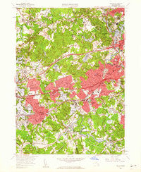 Natick Massachusetts Historical topographic map, 1:24000 scale, 7.5 X 7.5 Minute, Year 1958