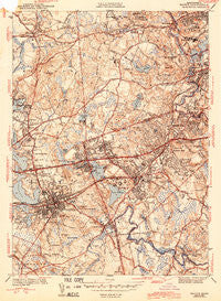 Natick Massachusetts Historical topographic map, 1:31680 scale, 7.5 X 7.5 Minute, Year 1943