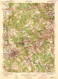 Natick Massachusetts Historical topographic map, 1:31680 scale, 7.5 X 7.5 Minute, Year 1943