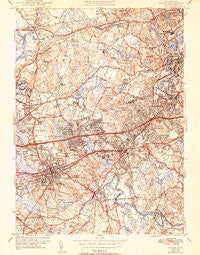 Natick Massachusetts Historical topographic map, 1:31680 scale, 7.5 X 7.5 Minute, Year 1943