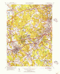 Natick Massachusetts Historical topographic map, 1:31680 scale, 7.5 X 7.5 Minute, Year 1950