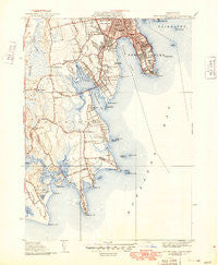 New Bedford South Massachusetts Historical topographic map, 1:31680 scale, 7.5 X 7.5 Minute, Year 1941