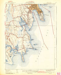 New Bedford South Massachusetts Historical topographic map, 1:31680 scale, 7.5 X 7.5 Minute, Year 1941