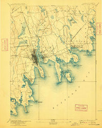 New Bedford Massachusetts Historical topographic map, 1:62500 scale, 15 X 15 Minute, Year 1893