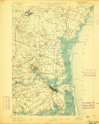 Newburyport New Hampshire Historical topographic map, 1:62500 scale, 15 X 15 Minute, Year 1894