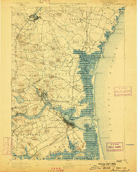 Newburyport New Hampshire Historical topographic map, 1:62500 scale, 15 X 15 Minute, Year 1894
