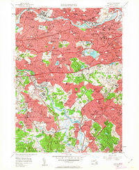 Newton Massachusetts Historical topographic map, 1:24000 scale, 7.5 X 7.5 Minute, Year 1956