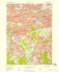 Newton Massachusetts Historical topographic map, 1:24000 scale, 7.5 X 7.5 Minute, Year 1956