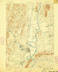 Northampton Massachusetts Historical topographic map, 1:62500 scale, 15 X 15 Minute, Year 1886