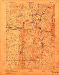 Palmer Massachusetts Historical topographic map, 1:62500 scale, 15 X 15 Minute, Year 1893