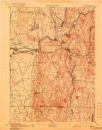 Palmer Massachusetts Historical topographic map, 1:62500 scale, 15 X 15 Minute, Year 1893