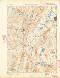 Pittsfield Massachusetts Historical topographic map, 1:62500 scale, 15 X 15 Minute, Year 1890