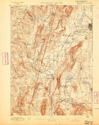 Pittsfield Massachusetts Historical topographic map, 1:62500 scale, 15 X 15 Minute, Year 1893