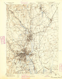 Providence Rhode Island Historical topographic map, 1:62500 scale, 15 X 15 Minute, Year 1894