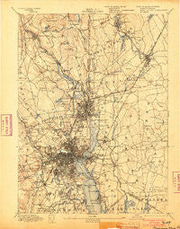 Providence Rhode Island Historical topographic map, 1:62500 scale, 15 X 15 Minute, Year 1894