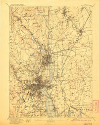 Providence Rhode Island Historical topographic map, 1:62500 scale, 15 X 15 Minute, Year 1894