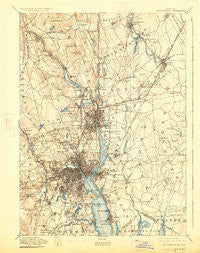 Providence Rhode Island Historical topographic map, 1:62500 scale, 15 X 15 Minute, Year 1894
