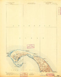 Provincetown Massachusetts Historical topographic map, 1:62500 scale, 15 X 15 Minute, Year 1889