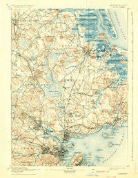 Salem Massachusetts Historical topographic map, 1:62500 scale, 15 X 15 Minute, Year 1893