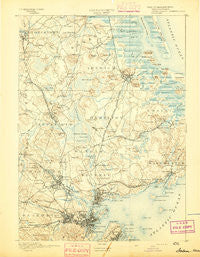 Salem Massachusetts Historical topographic map, 1:62500 scale, 15 X 15 Minute, Year 1893