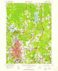 Taunton Massachusetts Historical topographic map, 1:24000 scale, 7.5 X 7.5 Minute, Year 1949