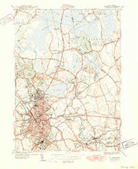 Taunton Massachusetts Historical topographic map, 1:31680 scale, 7.5 X 7.5 Minute, Year 1944