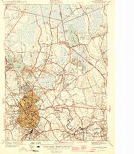 Taunton Massachusetts Historical topographic map, 1:31680 scale, 7.5 X 7.5 Minute, Year 1944