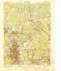Taunton Massachusetts Historical topographic map, 1:31680 scale, 7.5 X 7.5 Minute, Year 1944