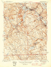 Uxbridge Massachusetts Historical topographic map, 1:31680 scale, 7.5 X 7.5 Minute, Year 1944