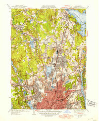 Worcester North Massachusetts Historical topographic map, 1:31680 scale, 7.5 X 7.5 Minute, Year 1939