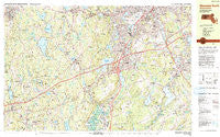 Worcester South Massachusetts Historical topographic map, 1:25000 scale, 7.5 X 15 Minute, Year 1983