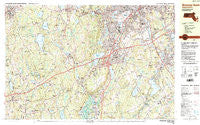 Worcester South Massachusetts Historical topographic map, 1:25000 scale, 7.5 X 15 Minute, Year 1983