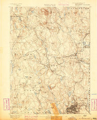 Worcester Massachusetts Historical topographic map, 1:62500 scale, 15 X 15 Minute, Year 1892